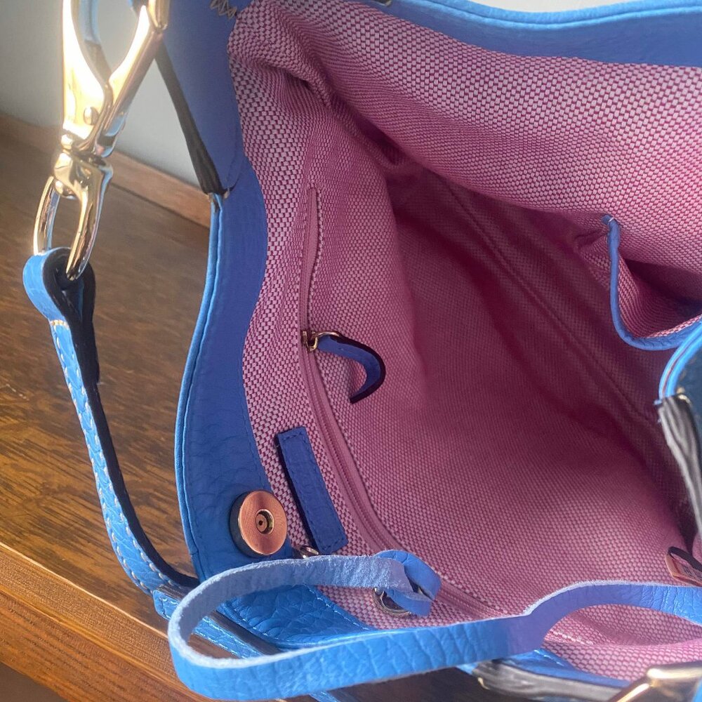 Dooney & Bourke Blue Leather Hobo Bag Purse - Picture 6 of 9